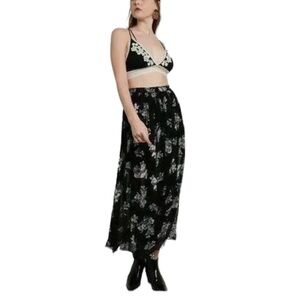 NWOT Free People Lydia Midi Skirt Floral Printed